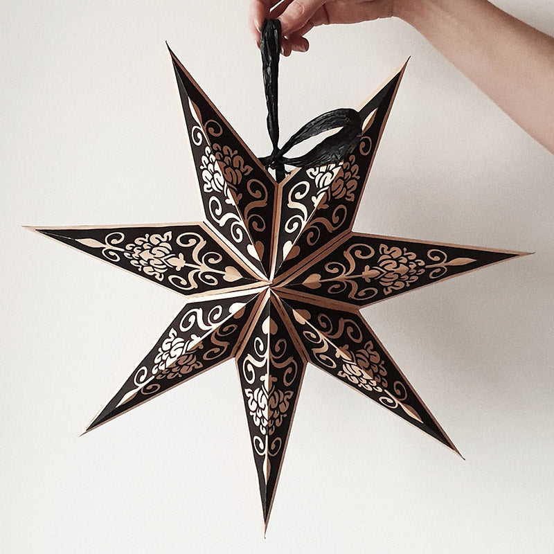 Handmade Nordic paper star ornament