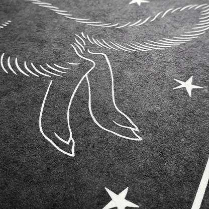 Closeup of linocut paper texture