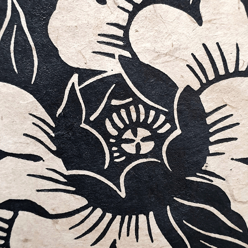 Detail of a flower linocut