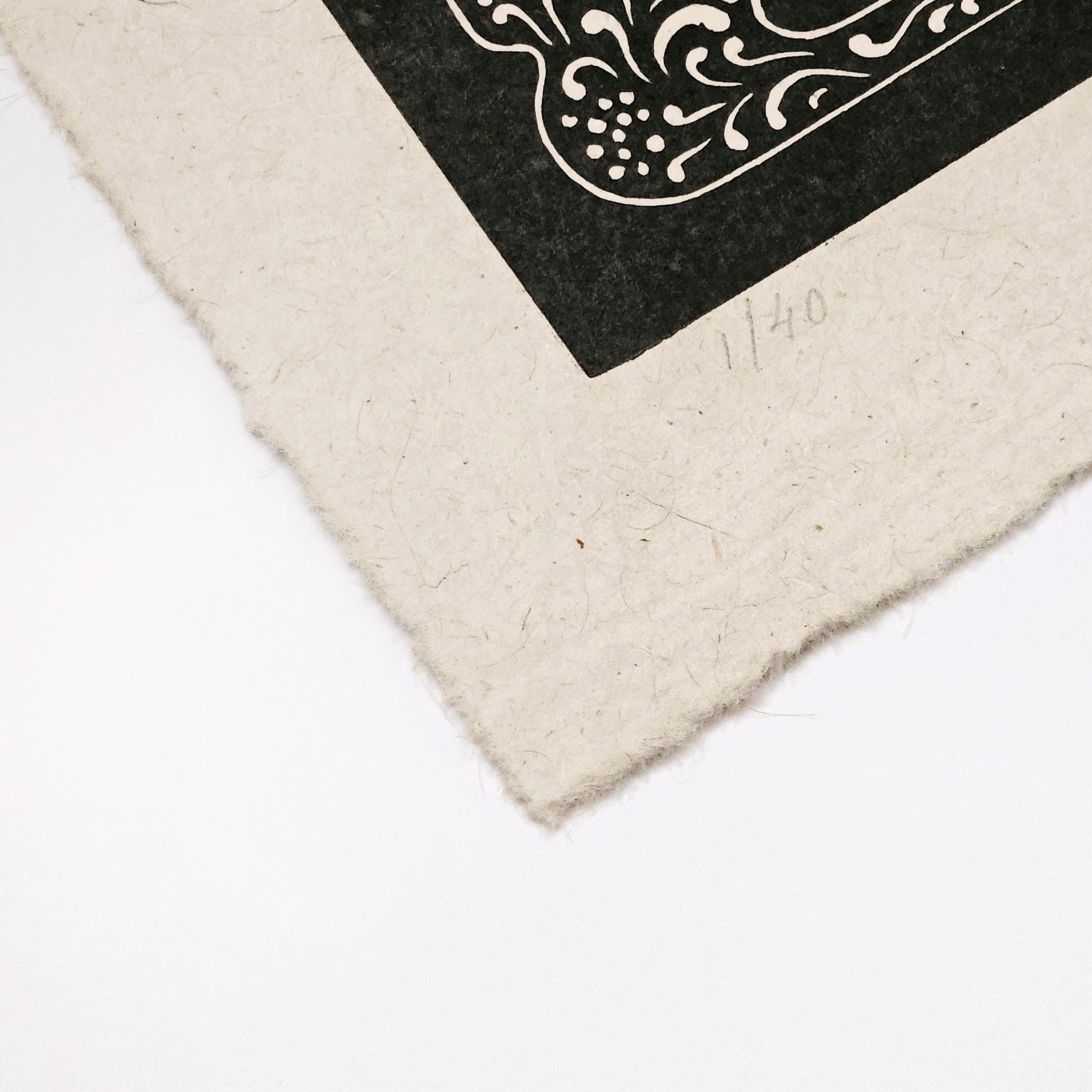 Art print with decorative border and number '1/40' on textured paper