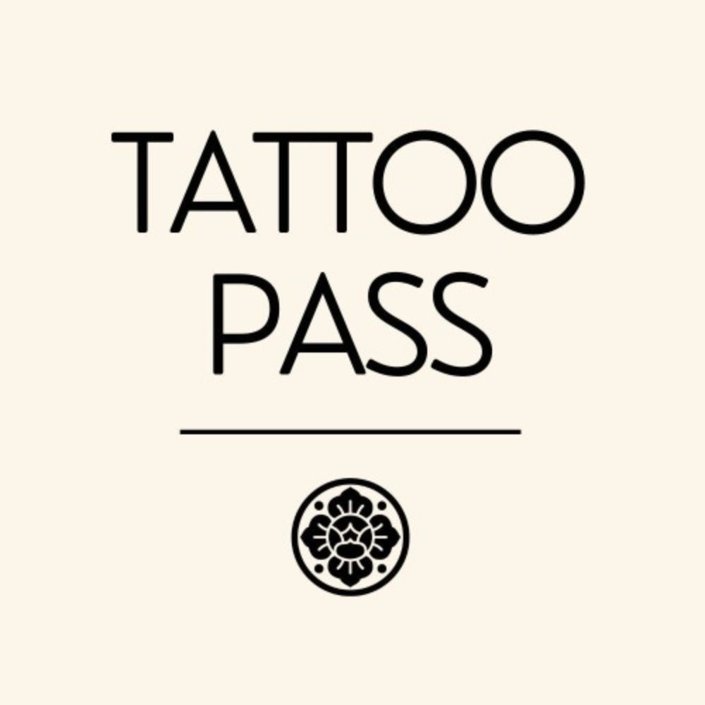 Tattoo pass banner with flower logo