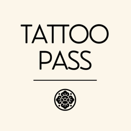 Tattoo pass banner with flower logo